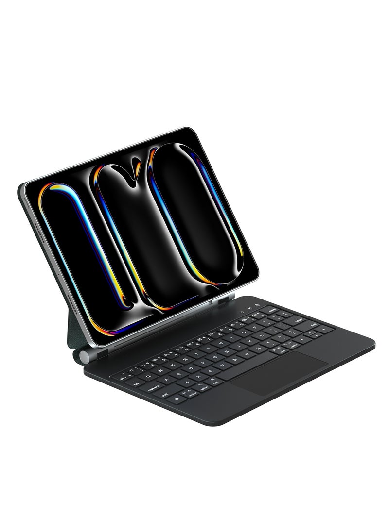 GREEN LION - Magic Keyboard Case for iPad Pro 11” / Scissor Holder / Pencil Holder / Backlit Function / High Sensitivity Touchpad / 10m Operating Distance / Foldable and Portable / 360-Degree Rotation - Black - Image 1