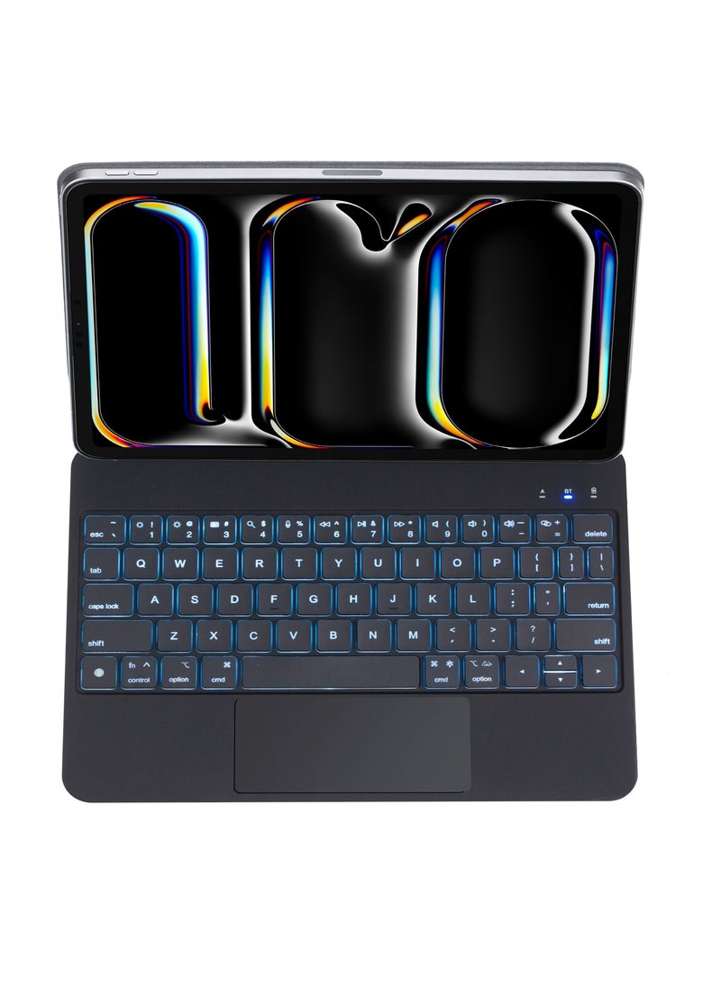 GREEN LION - Magic Keyboard Case for iPad Pro 11” / Scissor Holder / Pencil Holder / Backlit Function / High Sensitivity Touchpad / 10m Operating Distance / Foldable and Portable / 360-Degree Rotation - Black - Image 1