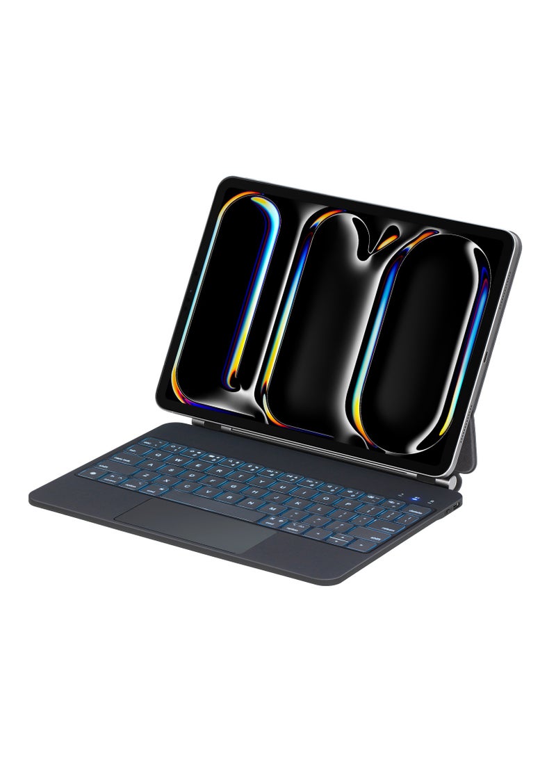 GREEN LION - Magic Keyboard Case for iPad Pro 11” / Scissor Holder / Pencil Holder / Backlit Function / High Sensitivity Touchpad / 10m Operating Distance / Foldable and Portable / 360-Degree Rotation - Black - Image 1