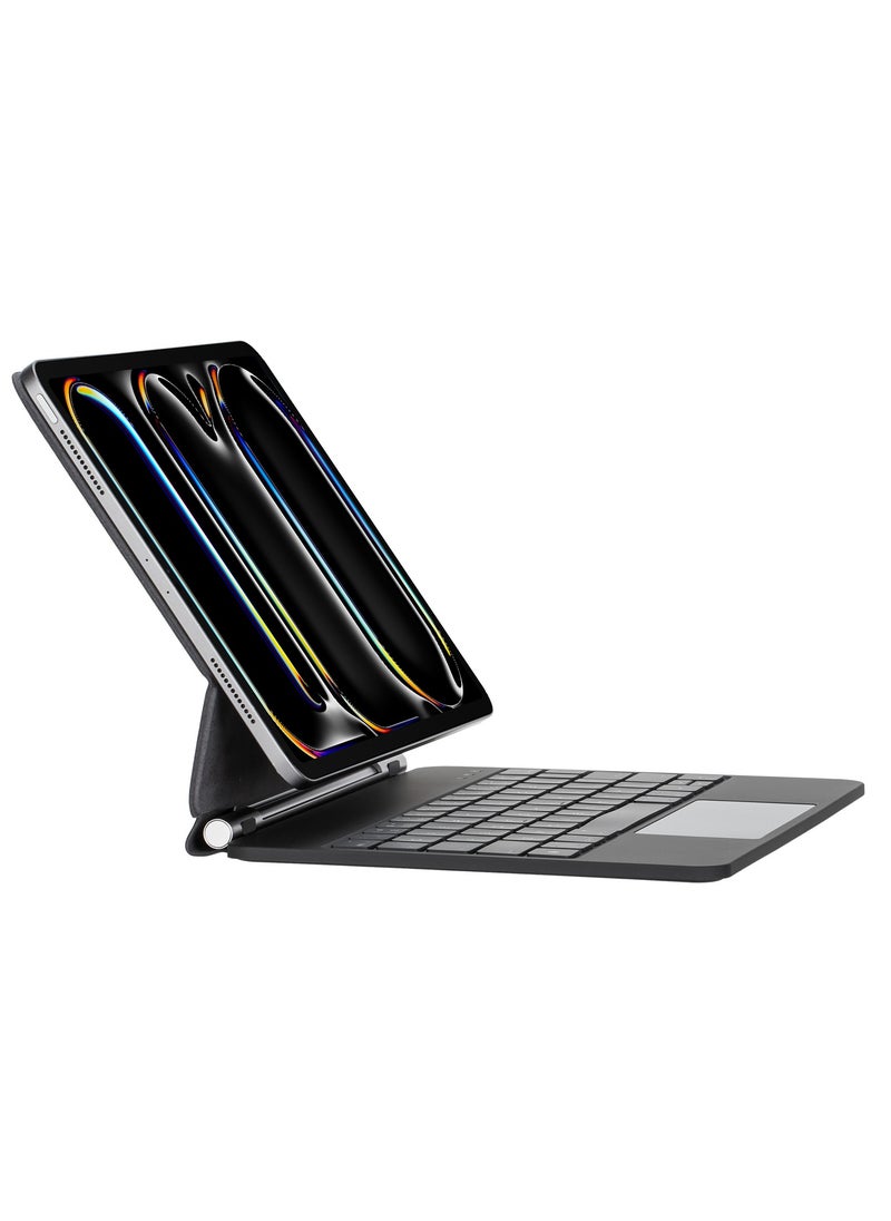 GREEN LION - Magic Keyboard Case for iPad Pro 11” / Scissor Holder / Pencil Holder / Backlit Function / High Sensitivity Touchpad / 10m Operating Distance / Foldable and Portable / 360-Degree Rotation - Black - Image 1