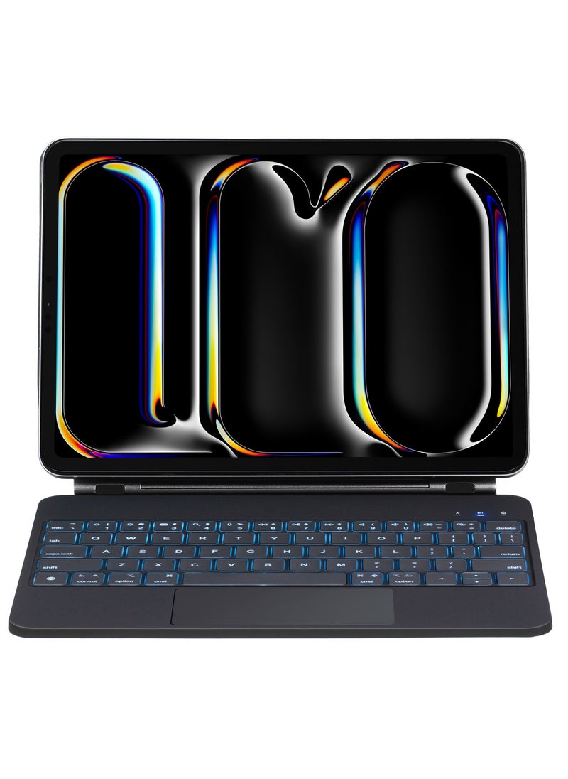 GREEN LION - Magic Keyboard Case for iPad Pro 11” / Scissor Holder / Pencil Holder / Backlit Function / High Sensitivity Touchpad / 10m Operating Distance / Foldable and Portable / 360-Degree Rotation - Black - Image 1