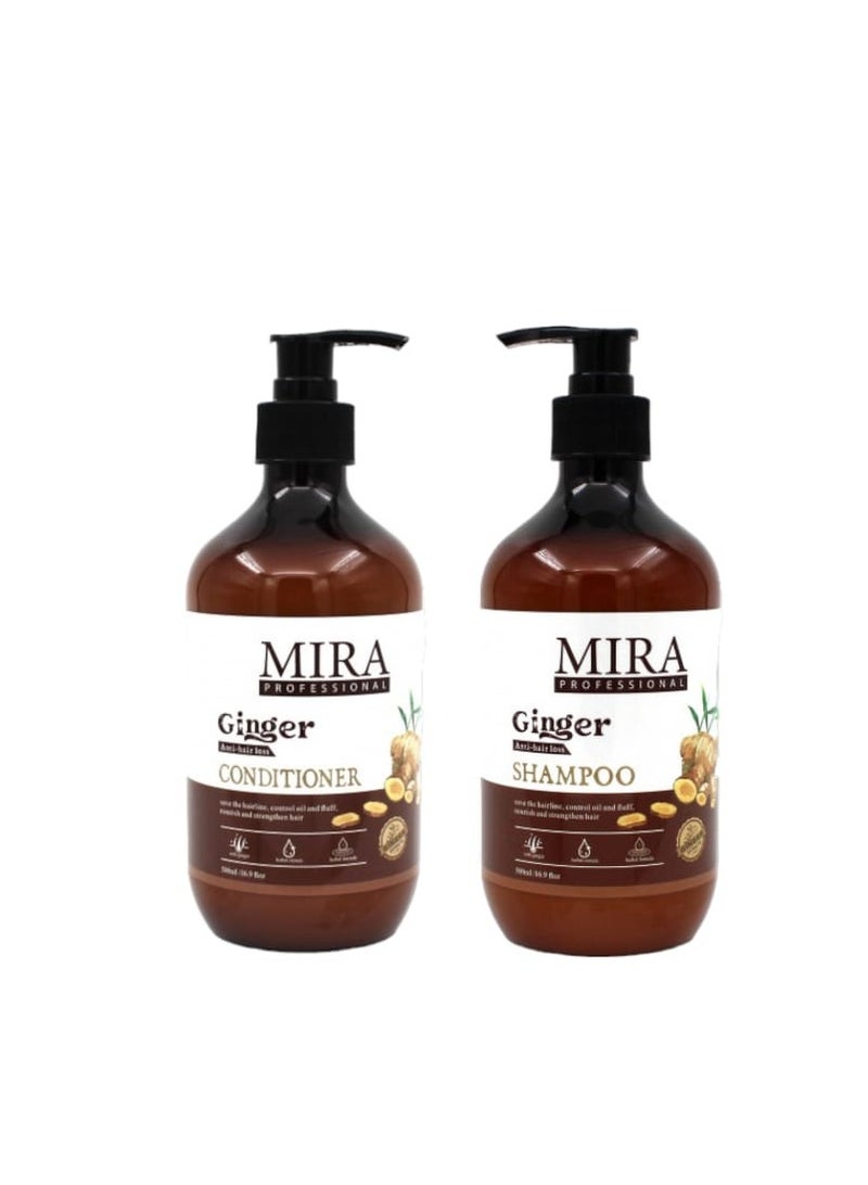 Mira Mira Ginger Set Shampoo 500ml and Conditioner 500ml - Image 1