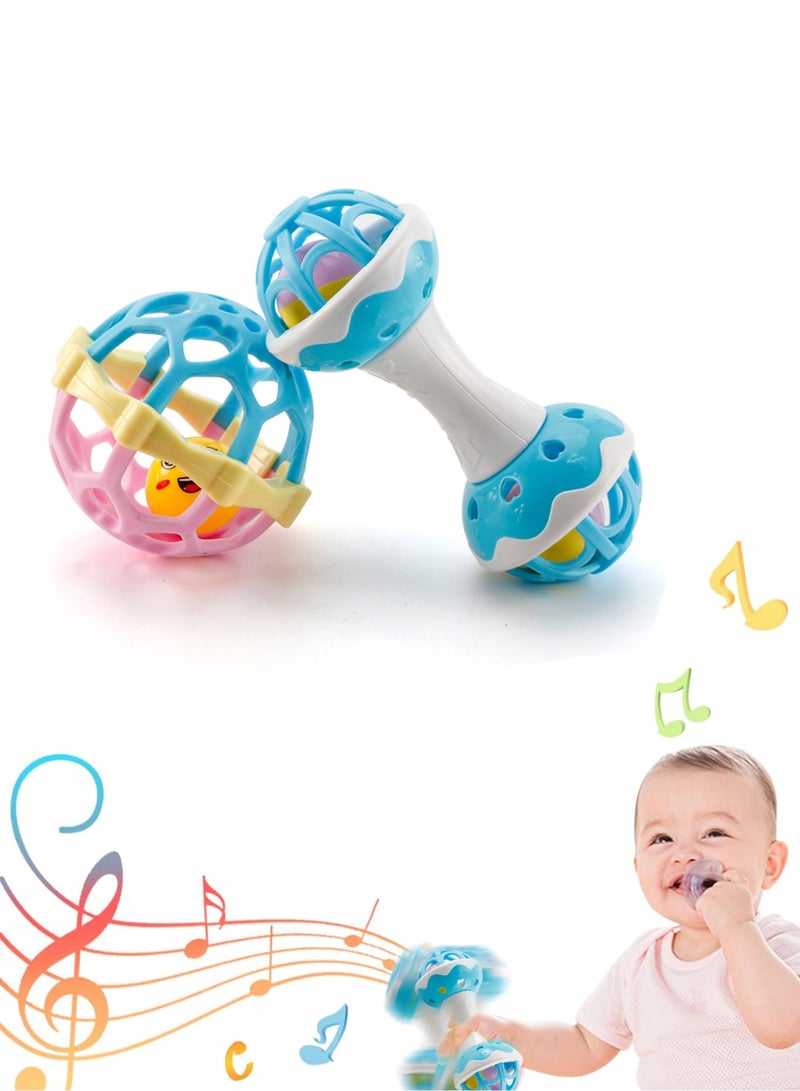 Baby Rattles, 2Pcs Baby Toys Shaker Grab Spin Set, Sensory Educational Newborn Gift, for Infant Boys Girls  - Image 1