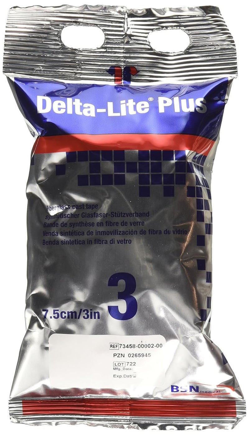 BSN Medical شريط الجبيرة دلتا لايت بلس من بي إس إن الطبية 7345802، 3 بوصة × 4 ياردة، أبيض (عبوة من 10)