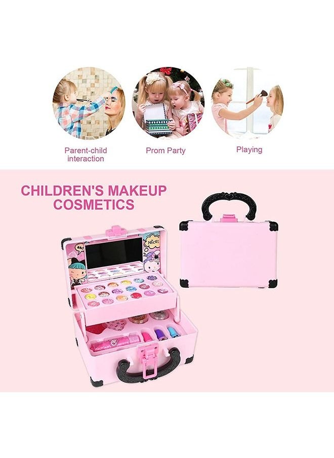 YelaJoy Makeup Set, Non-toxic Kids Makeup Set for Girls, Washable Kids Makeup Set with Mirror, Laptop Design, Little Girls Play Makeup, Toddler Makeup Set, Kids Makeup Set  - Image 4