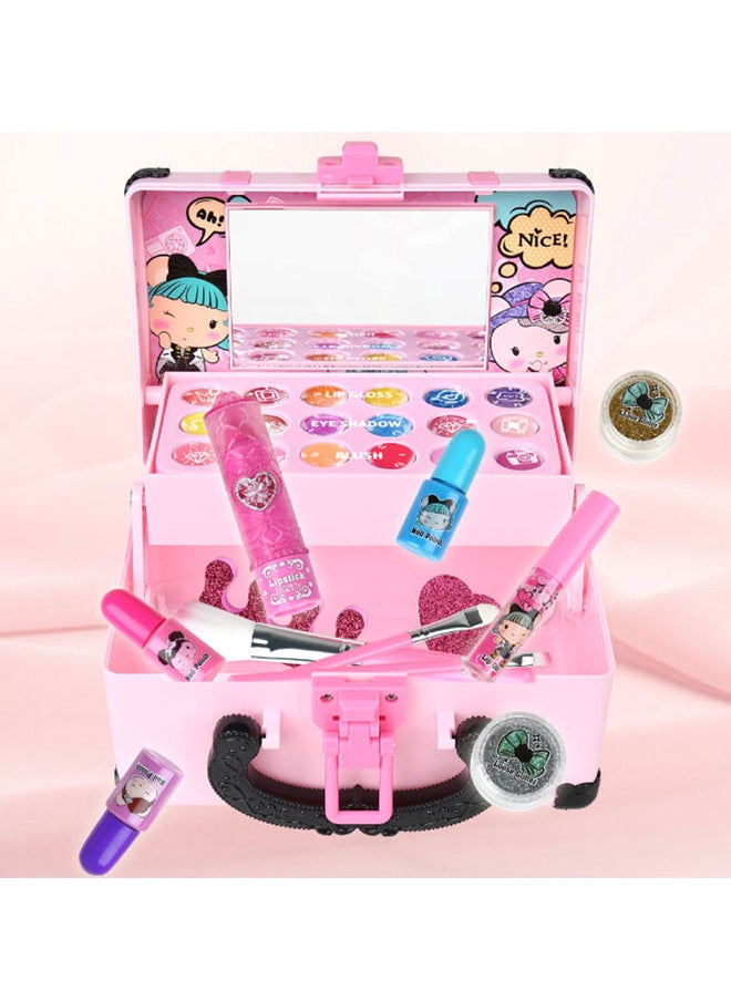 YelaJoy Makeup Set, Non-toxic Kids Makeup Set for Girls, Washable Kids Makeup Set with Mirror, Laptop Design, Little Girls Play Makeup, Toddler Makeup Set, Kids Makeup Set  - Image 2