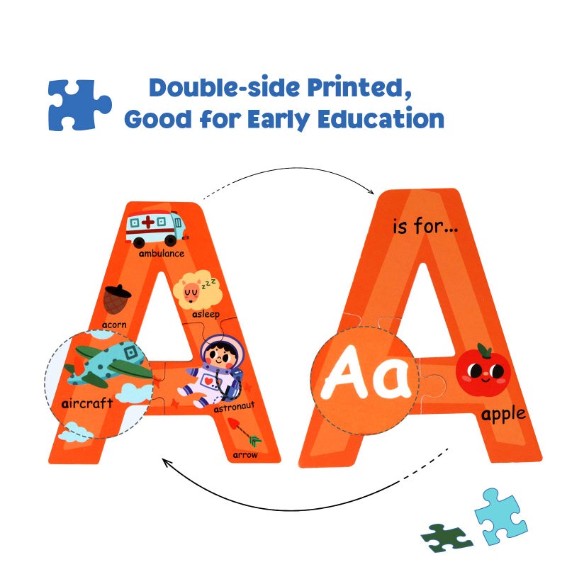 SYNARRY Wooden Alphabet Puzzles for Kids Ages 3-5, ABC Learning for Toddlers Ages 3+, Sight Words Letter Puzzles Montessori Toys Educational STEM for Preschool Boys Girls Kids Gifts - Image 5