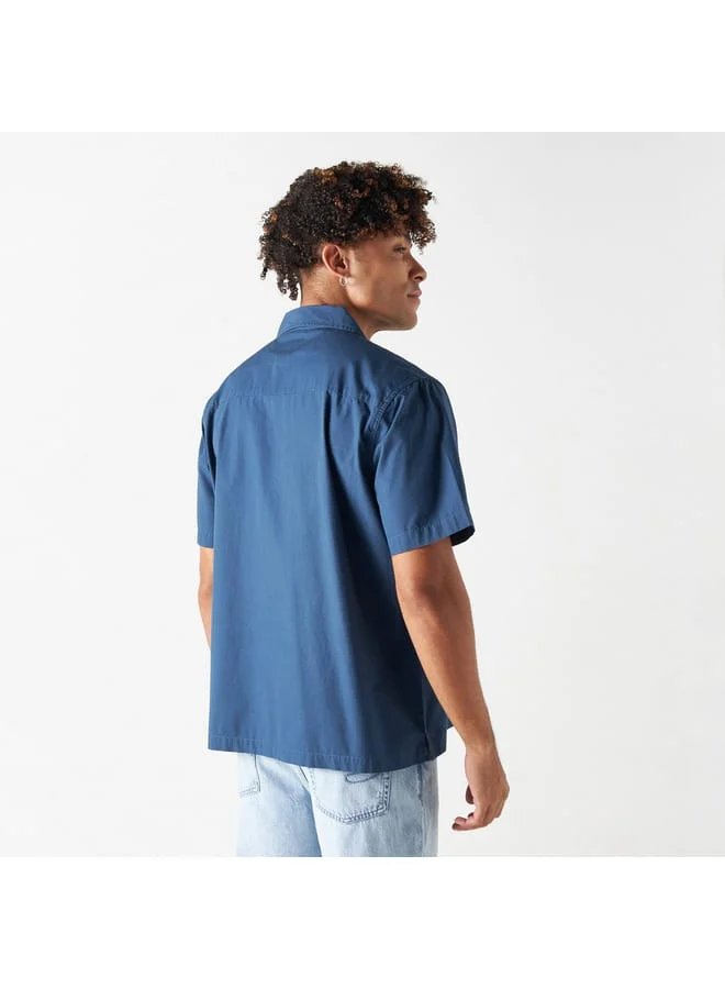 Lee Cooper Lee Cooper Solid Camp Collar Shirt with Pockets