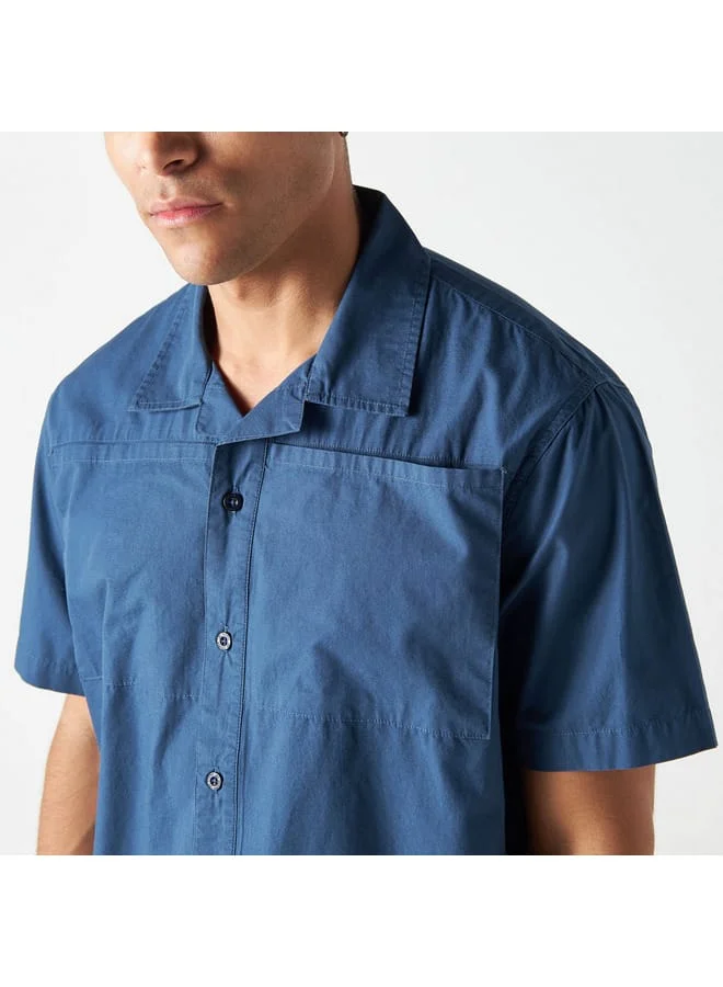 Lee Cooper Lee Cooper Solid Camp Collar Shirt with Pockets