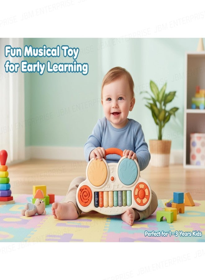 JBM ENTERPRISE Musical Piano Drum Toy for Kids with Lights & Animal Sounds | 8-Key Baby Piano Keyboard with Drum Pads | Early Education Learning Musical Instrument for Toddlers Boys Girls Birthday Gift - Image 4