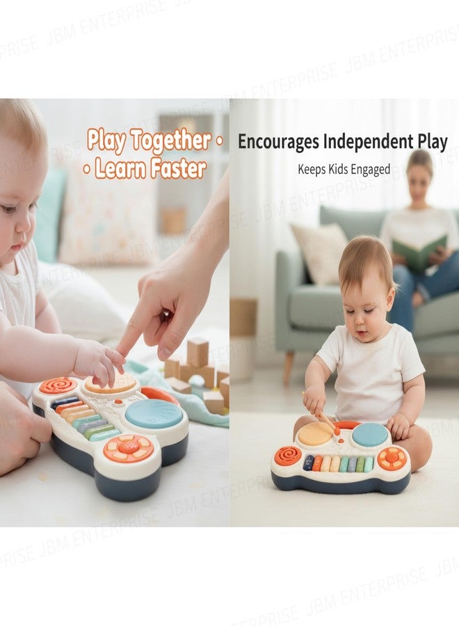JBM ENTERPRISE Musical Piano Drum Toy for Kids with Lights & Animal Sounds | 8-Key Baby Piano Keyboard with Drum Pads | Early Education Learning Musical Instrument for Toddlers Boys Girls Birthday Gift - Image 5