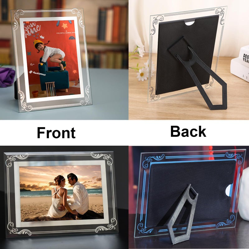 TYSSELY Glass Photo Frames Picture Frame 5x7 High Definition Silver Vertical and Horizontal for Table Desk Shelf Office House Decoration Gifts - Image 4