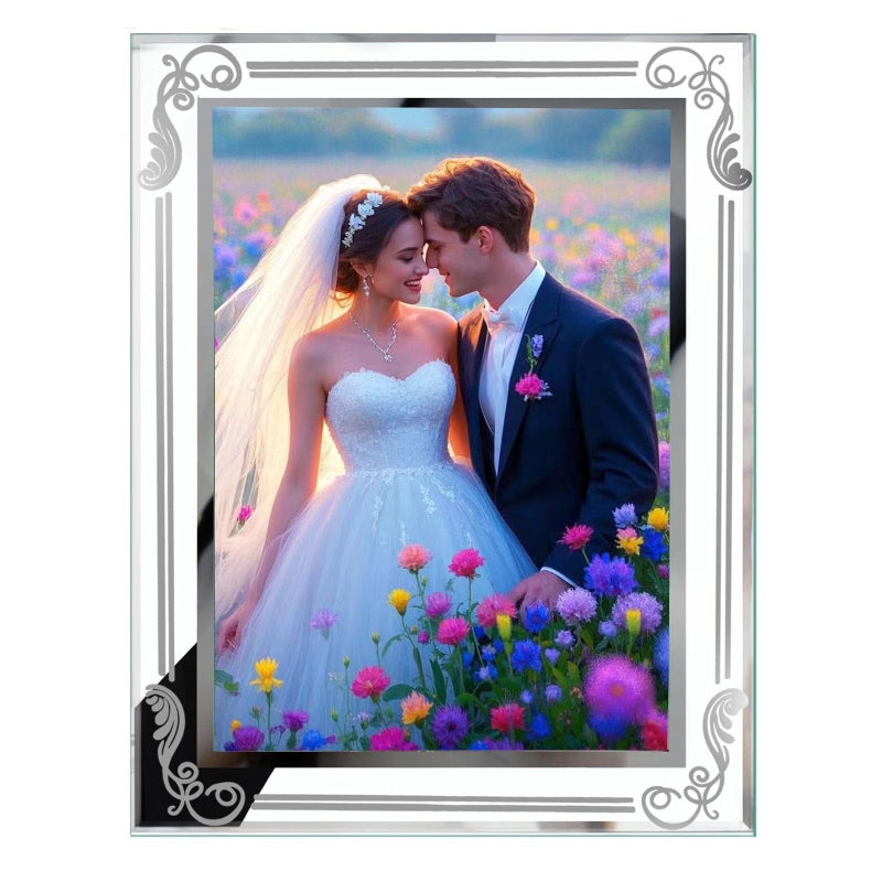 TYSSELY Glass Photo Frames Picture Frame 5x7 High Definition Silver Vertical and Horizontal for Table Desk Shelf Office House Decoration Gifts - Image 1