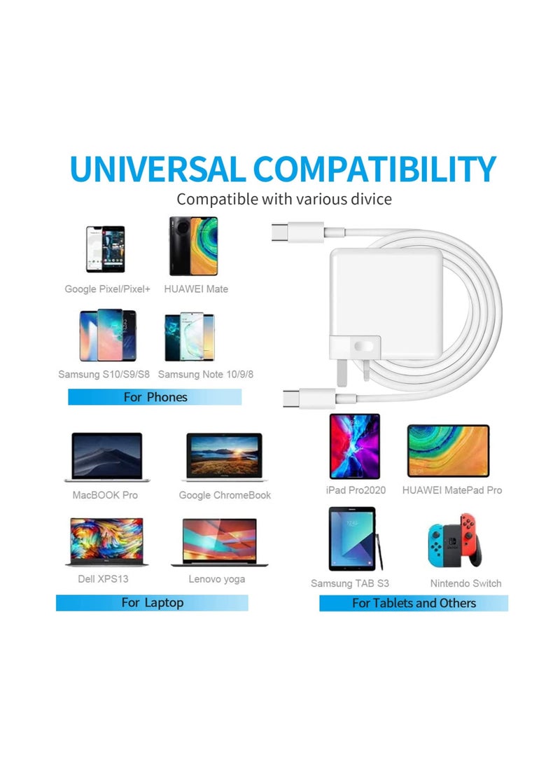 إن تك شاحن MacBook Pro بديل من Ntech 96 وات شاحن USB C محول طاقة متوافق مع MacBook Pro 13 14 15 16 بوصة Mac-Book Air 2018 2019 2020 13 بوصة iPad / Pro جديد 12.9 / 11 بوصة مضمن من USB C إلى C - Image 2