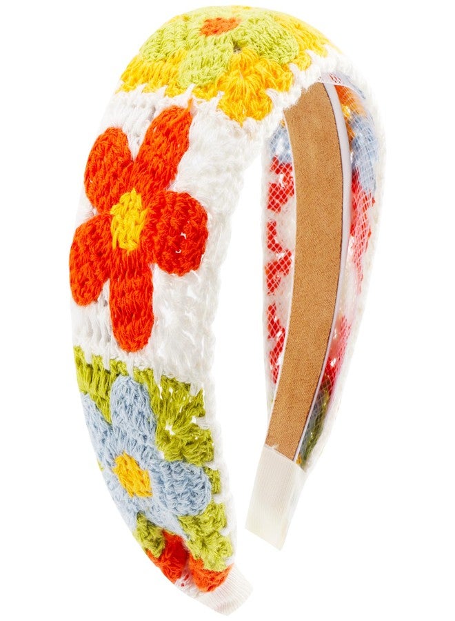 Vovii Crochet Headband for Women, Knitted Hippie Head Bands Scarf for Women 70s Hair Accessories (Red, Green, Yellow, Blue) - Image 1