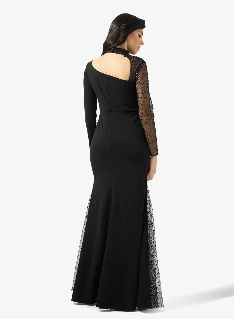Namshi x Sequin Embellished A Line Evening Gown