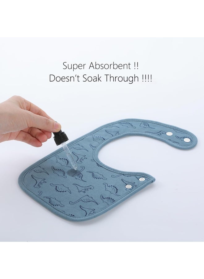 Hakochia Waterproof Baby Bibs Organic Cotton Super Soft and Absorbent With Adjustable Snap for Baby Boys and Girls - Image 3