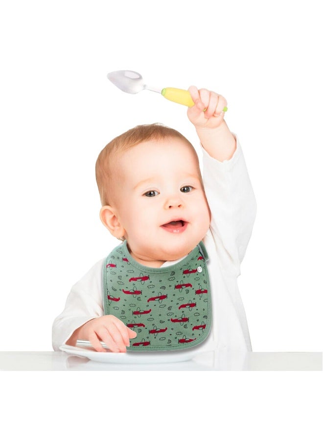 Hakochia Waterproof Baby Bibs Organic Cotton Super Soft and Absorbent With Adjustable Snap for Baby Boys and Girls - Image 4