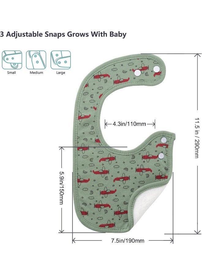 Hakochia Waterproof Baby Bibs Organic Cotton Super Soft and Absorbent With Adjustable Snap for Baby Boys and Girls - Image 2