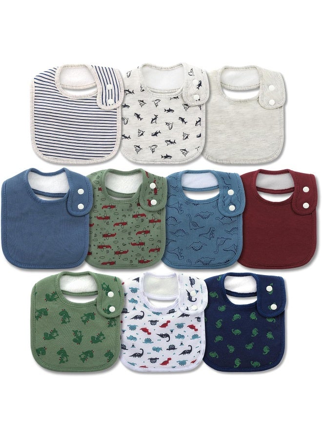 Hakochia Waterproof Baby Bibs Organic Cotton Super Soft and Absorbent With Adjustable Snap for Baby Boys and Girls - Image 1