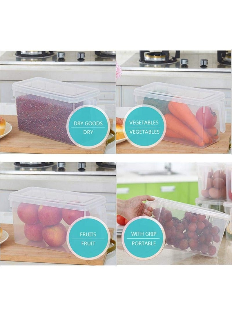 ماستر جولد صناديق تخزين طعام بأغطية، آمنة للاستخدام في المجمد، سعة 5 لترات، مصنوعة من البلاستيك، قابلة للتكديس، مناسبة للمطبخ والثلاجة، مزودة بمقبض لتخزين الطعام والفواكه - Image 4