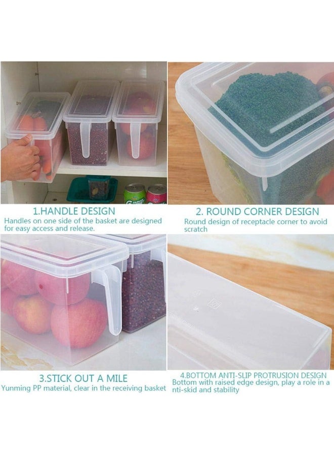 ماستر جولد صناديق تخزين طعام بأغطية، آمنة للاستخدام في المجمد، سعة 5 لترات، مصنوعة من البلاستيك، قابلة للتكديس، مناسبة للمطبخ والثلاجة، مزودة بمقبض لتخزين الطعام والفواكه - Image 5