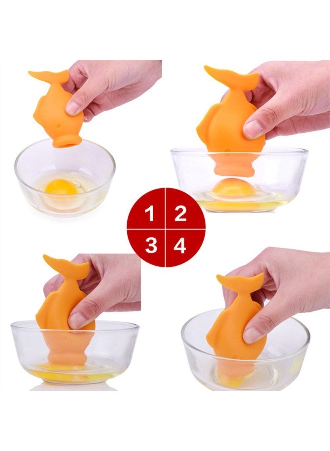 Creative Silicone Fish-shaped Egg White Separator Goldfish-shaped Egg Absorb Kitchen Interesting Egg Yolk Protein Egg Filter-Color:Orange - Image 3