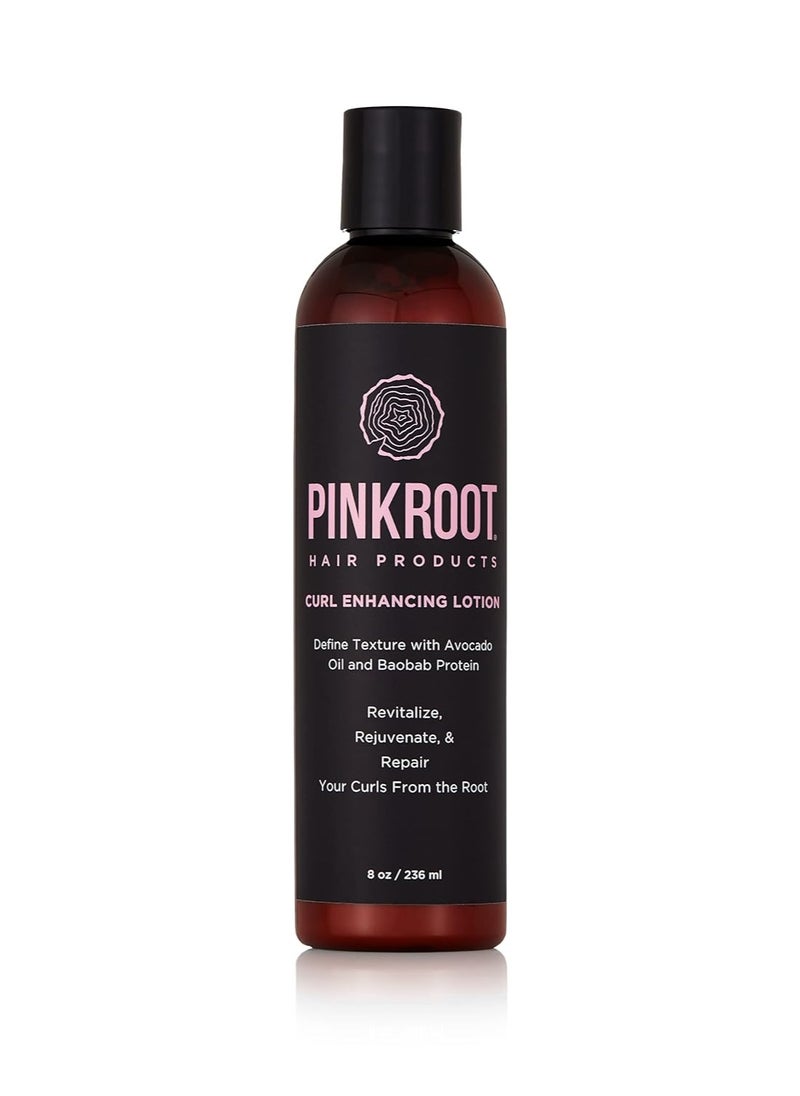 Pink Root Products Curl Enhancing Lotion, 8oz - Revitalize, Rejuvenate & Repair Curls - With Avocado & Baobab Protein  - Image 1