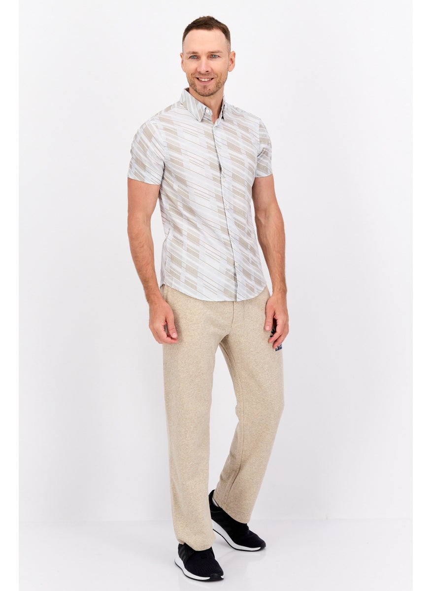 Men Slim Fit Allover Print Short Sleeves Casual Shirt, Beige Combo - pzsku/ZF4BF2E2B45AB960C135CZ/45/_/1737642078/65a50c82-a805-433b-b22b-da9f960bb028