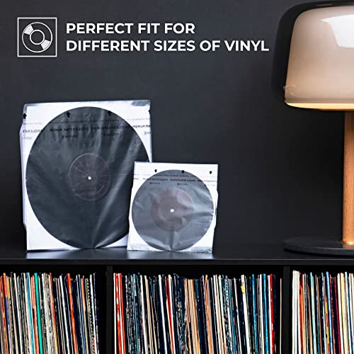 Big Fudge Vinyl Record Sleeves Inner - Vinyl Sleeves - Clear 3-Layer Album Covers with Anti-Static Rice Paper - Acid Free Protective Outer Cover for 7" Records - White, 50 Pack - Image 5
