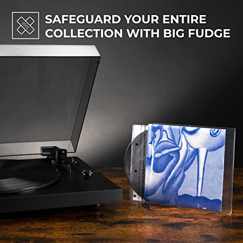 Big Fudge Vinyl Record Sleeves Inner - Vinyl Sleeves - Clear 3-Layer Album Covers with Anti-Static Rice Paper - Acid Free Protective Outer Cover for 7" Records - White, 50 Pack - Image 3
