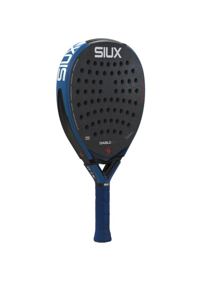 SIUX مضرب بادل Siux Diablo Pro Royal Blue 2026 - مضرب هجين يجمع بين القوة والتحكم، مصنوع من ألياف الكربون 18K، وقلب من مادة EVA، وطلاء رملي ثلاثي الأبعاد، مصمم خصيصًا للاعبين المحترفين. - Image 3