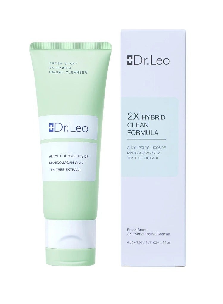 دكتور ليو منظف ​​الوجه الهجين  فريش ستارت 2X + قناع الطين المنظف، منظف عميق للوجه، تحكم لطيف في الزيوت، 40+40 جم - Image 1