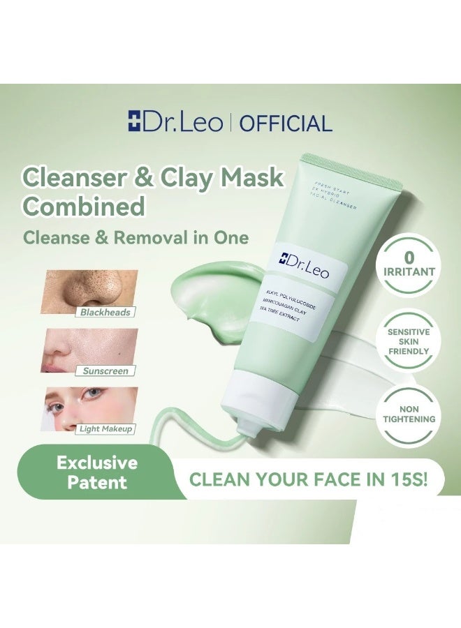 دكتور ليو منظف ​​الوجه الهجين  فريش ستارت 2X + قناع الطين المنظف، منظف عميق للوجه، تحكم لطيف في الزيوت، 40+40 جم - Image 2