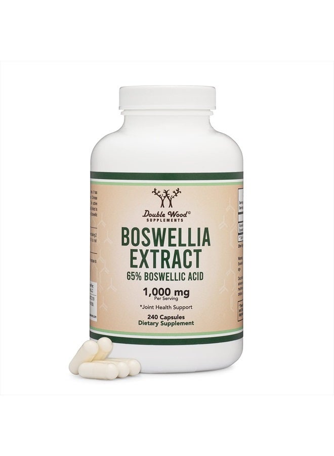 Double Wood Supplements 240 Capsules Boswellia Serrata Extract (1,000mg, 65% Boswellic Acid) - Joint Support Supplement Made & Tested in USA - Image 1