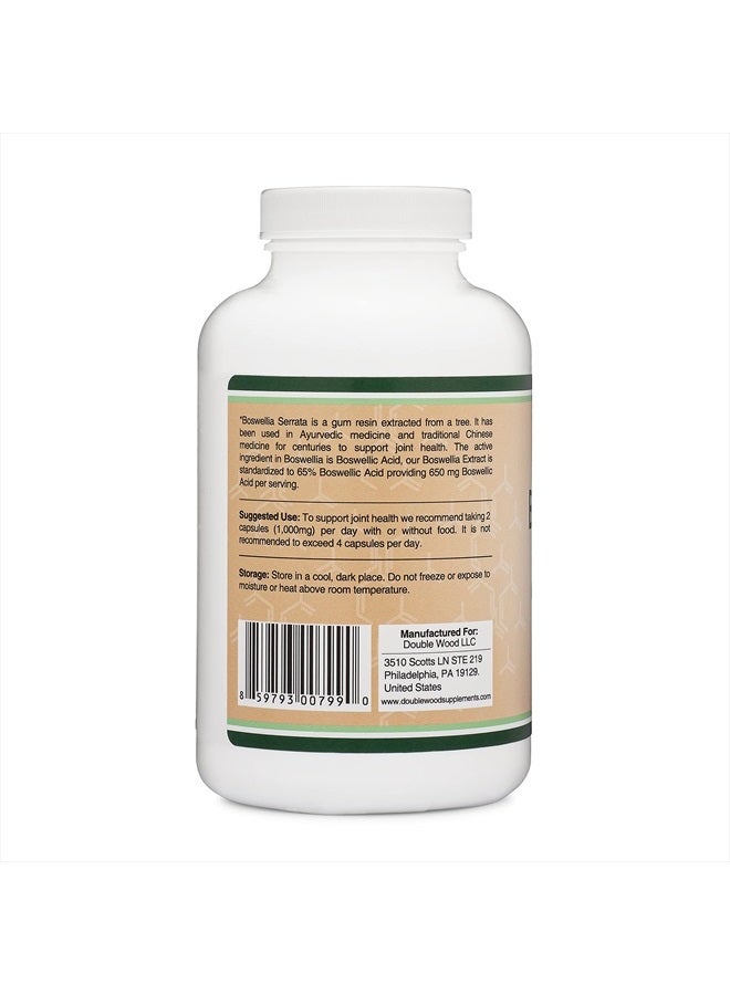 Double Wood Supplements 240 Capsules Boswellia Serrata Extract (1,000mg, 65% Boswellic Acid) - Joint Support Supplement Made & Tested in USA - Image 3