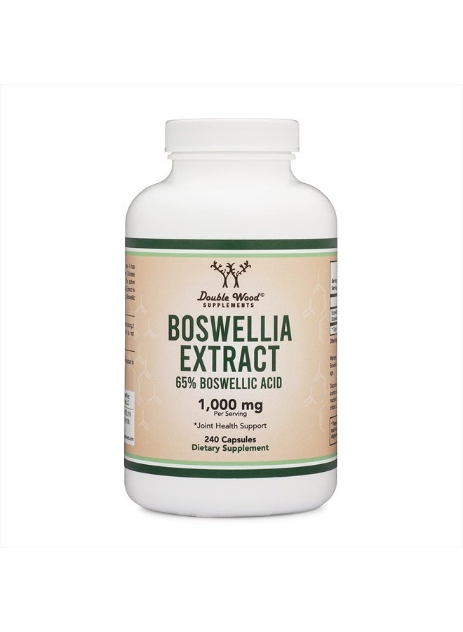 Double Wood Supplements 240 Capsules Boswellia Serrata Extract (1,000mg, 65% Boswellic Acid) - Joint Support Supplement Made & Tested in USA - Image 4