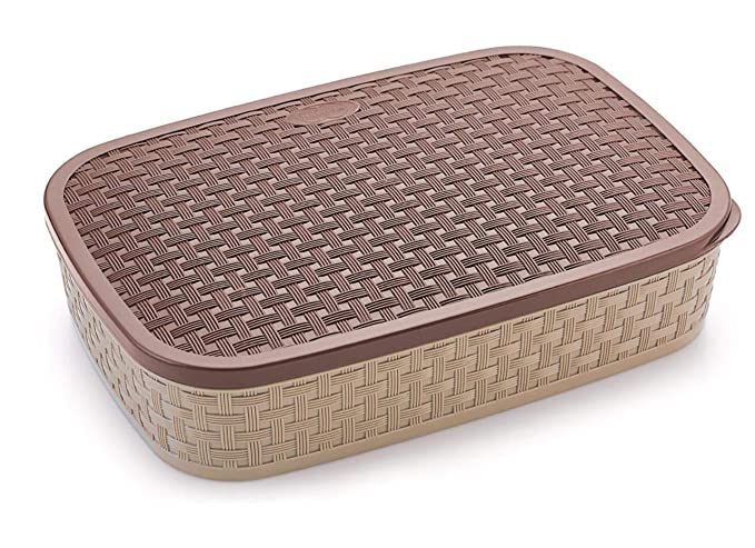 miRim Plastic Dry Fruit Box With 6 Partition With Lid- 1000 Ml, Brown - Image 2
