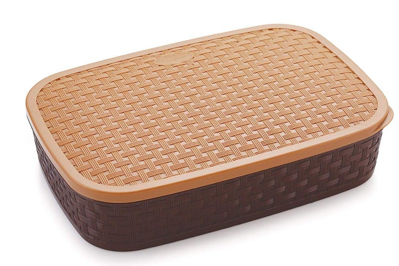 miRim Plastic Dry Fruit Box With 6 Partition With Lid- 1000 Ml, Brown - Image 5