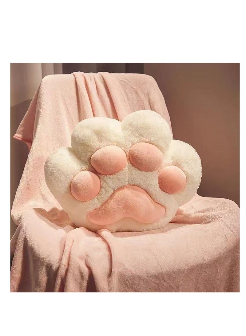 3 in 1 Cat Paw Pillow Blanket with Hand Warmer Pockets - Soft Plush Throw Pillow, Foldable Nap Blanket & Warm Hand Cushion for Home Office Car Travel, Zippered Multi-Use Lounge Pillow (40x35cm Pillow + 100x180cm Blanket-White) - Image 1