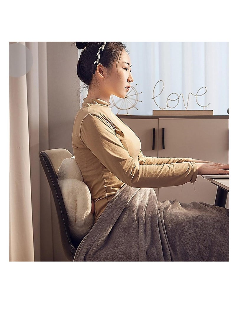 3 in 1 Cat Paw Pillow Blanket with Hand Warmer Pockets - Soft Plush Throw Pillow, Foldable Nap Blanket & Warm Hand Cushion for Home Office Car Travel, Zippered Multi-Use Lounge Pillow (40x35cm Pillow + 100x180cm Blanket-White) - Image 4