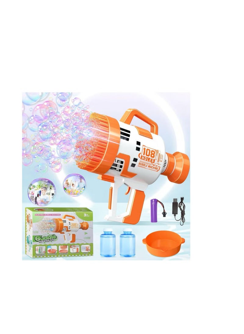VIO 108 Hole Bubble Machine Gun Blower with Colorful Lights Fun Bubble Maker Toy for Kids Perfect for Birthday Parties Celebrations Outdoor Summer Fun Great Gift for Toddlers Girls Boys Bubble Blaster Toy  - Image 2
