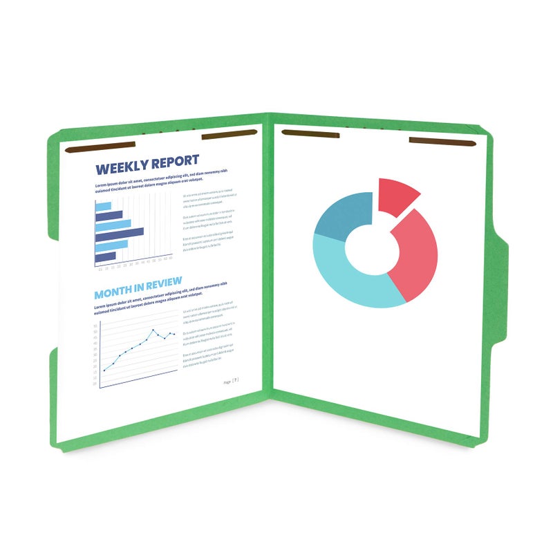 Blue Summit Supplies 50 Fastener File Folders, File Folders with Fastener 1/3 Cut Reinforced Tab, Durable 2 Prongs for Medical Files, Law Client Files, or Office Reports, Letter Size, Assorted Colors, 50 Pack - Image 4