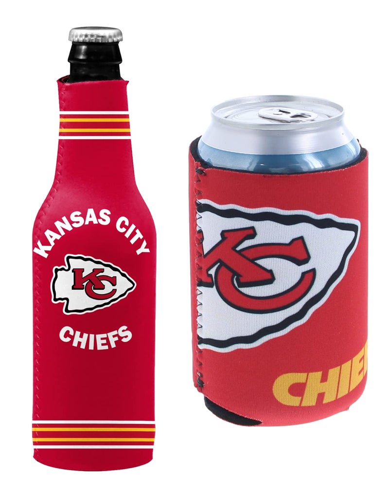 Kolder Football Can & Bottle Holder Insulator Beverage Huggie Cooler (Kansas City (Chiefs) - Multi) - Image 1