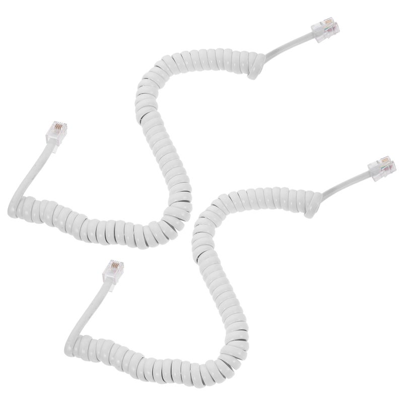 2 Pack Coiled Telephone Cord Flexible Landline Phone Cable for Clear Sound Quality - Image 2