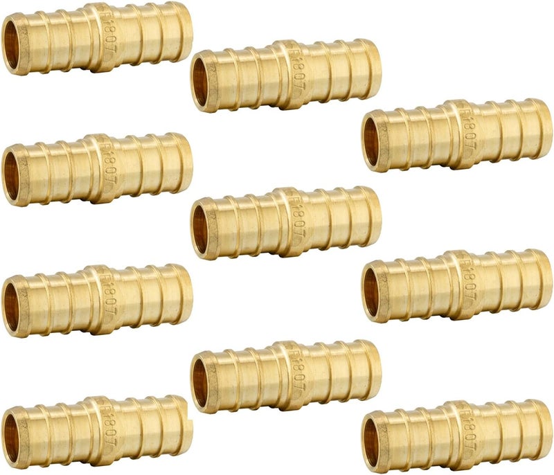 EFIELD (عبوة من 10 قطع) وصلات نحاسية من نوع PEX بقطر 1/2 بوصة، تركيبات كرمب، بدون رصاص - 10 قطع - Image 1