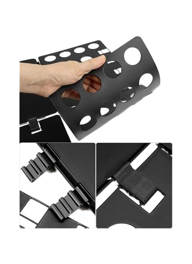 Arabest - PP Composite Folding Board, 2 Pack Folding Clothes Board - Black + Blue, One-Hand Operation Laundry Folding Tool, Non-Slip Silicone Buckles, T Shirt Folder, Laundry Folders for All Garments - Image 1