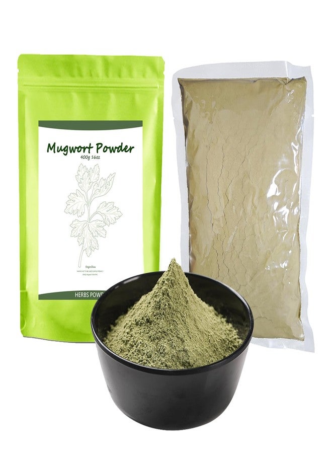 Mugwort Powder 500-Mesh Fine Grain 400g / 14oz, Mugwort Tea/Clay Mask/Bath and Foot Soak/Food Coloring - Image 1