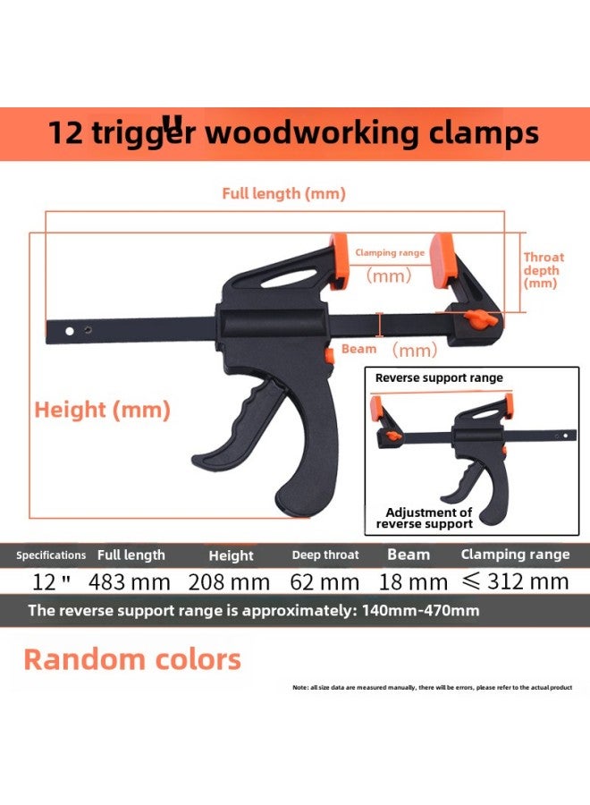 Direct Supply Woodworking Quick Adjustment F Clip Nylon Tool Clip Can Be Reverse Support Fixing Clip Multifunctional F Woodworking Clip-Specification Model:12inch - Image 1