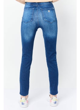 GUESS Women Skinny Fit Wash Stretchable Denim, Blue  - Image 4